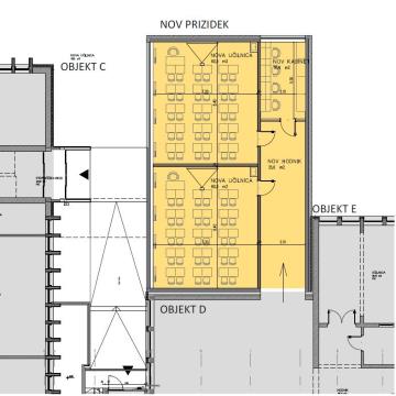Prizidek k OŠ DBB Hrpelje_tloris pritličja